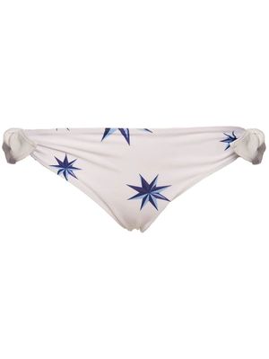 La DoubleJ culotte imprimée à détail noué - Blanc