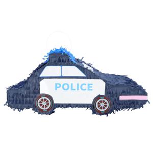 Pinata Politiewagen - blauw - papier - 56 x 23 x 18 cm - feestartikelen verjaardag