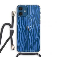 Blauwe nerven: iPhone 12 mini Transparant Hoesje met koord