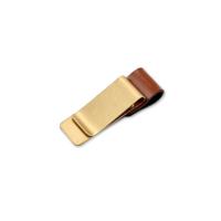 Metalen lederen pennenhouder RVS potlood clip notebook pennenhouder (goud-bruin)