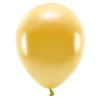 100x Milieuvriendelijke ballonnen goud 26 cm voor lucht of helium   - - thumbnail