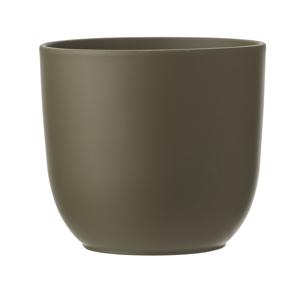 Bloempot - groen mat - H16 x D17 cm - keramiek - voor kamerplant - plantenpot