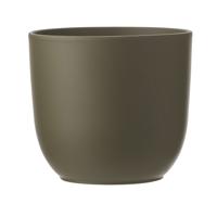 Bloempot - groen mat - H16 x D17 cm - keramiek - voor kamerplant - plantenpot