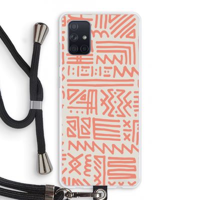 Marrakech Pink: Samsung Galaxy A71 Transparant Hoesje met koord