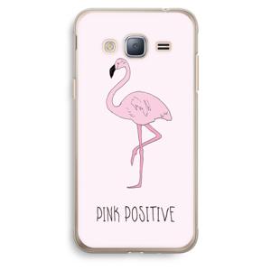 Pink positive: Samsung Galaxy J3 (2016) Transparant Hoesje