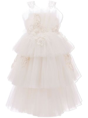 Tulleen robe Zayante à volants - Blanc