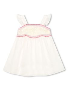 Chloé Kids robe sans manches à empiècements en crochet - Blanc