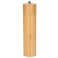 Pepermolen/zoutmolen bamboe hout beige 20 cm   - - thumbnail