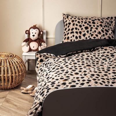 Dekbedovertrek Teddy Kids Cheetah Dieren 140x200 Cm Verwarmend Fresh And Co - Dekbed-Discounter.nl