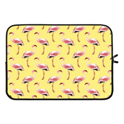 Flamingo's geel: Laptop sleeve 13 inch