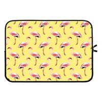 Flamingo's geel: Laptop sleeve 13 inch