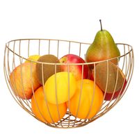 Metalen fruitmand/fruitschaal goud rond 26 x 17 x 24 cm