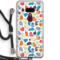 Kleurrijke katten: HTC U12+ Transparant Hoesje met koord