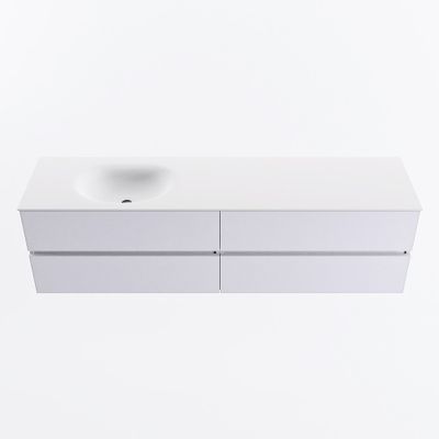 MONDIAZ VICA 180cm badmeubel onderkast Cale 4 lades. Wastafel MOON links zonder kraangat, kleur Talc.