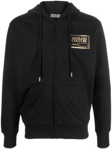 Versace Jeans Couture hoodie zippé à logo imprimé - Noir