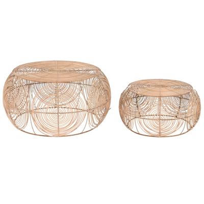 Set van 2 tafels DKD Home Decor 80 x 80 x 40 cm Lichtbruin