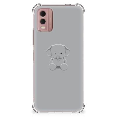 Nokia C32 Stevig | Bumper Hoesje | Grijs Baby Olifant Nokia C32 Stevig | Bumper Hoesje | Grijs Baby Olifant
