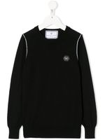 Philipp Plein Junior pull à plaque logo - Noir - thumbnail