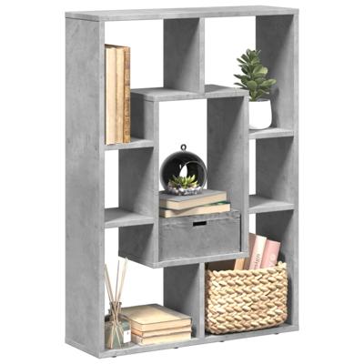 Boekenkast 63x20x90 cm bewerkt hout betongrijs