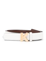 Karl Lagerfeld ceinture en cuir à boucle logo - Blanc