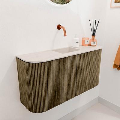 Toiletmeubel Mondiaz Joya Dlux | 83.2 cm | Meubelkleur Dusk | Faye wastafel Meli Wasbak Midden | Zonder kraangat(en)