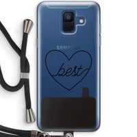 Best heart black: Samsung Galaxy A6 (2018) Transparant Hoesje met koord