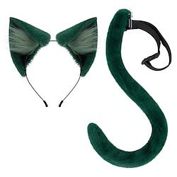 2 stks halloween katten aankleedsets inclusief katten haarband staart, dier cosplay kostuum voor kind halloween Lightinthebox