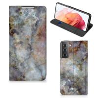 Samsung Galaxy S21 | Standcase | Marmer Grijs Samsung Galaxy S21 | Standcase | Marmer Grijs