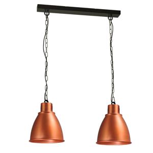 Masterlight Roodkoperen eetkamerlamp Industria 2x27 roodkoper met zwart 2007-55-55-K-70-2