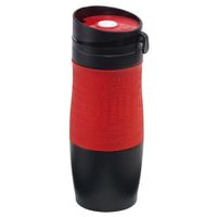 Thermosbeker/warmhoudbeker rood/zwart 380 ml - thumbnail