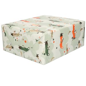 1x Rollen Inpakpapier/cadeaupapier Sinterklaas thema vliegtuigjes blauw/grijs 300 x 70 cm