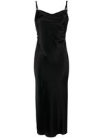 Nanushka Fiore satin midi dress - Noir - thumbnail