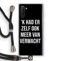Meer verwacht - Zwart: Samsung Galaxy Note 10 Transparant Hoesje met koord