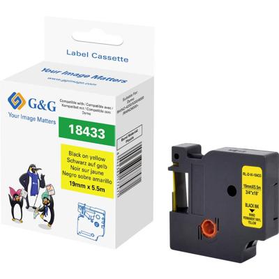 G&G Labeltape Vinyl Tapekleur: Geel Tekstkleur: Zwart 19 mm 5.5 m