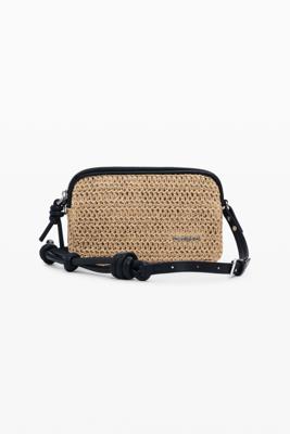 Middelgrote schoudertas van raffia - WHITE - U
