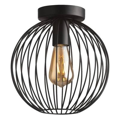 Leen Bakker - Plafondlamp Xavier - 25,5xØ25 Cm - Metaal - Zwart - H25.5 Cm