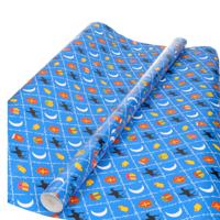 Sinterklaas inpakpapier/cadeaupapier - XL - print blauw - 2.5 x 0.7 meter