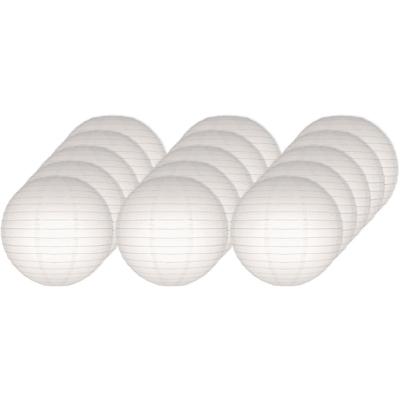 Luxe witte bol lampionnen - 15x stuks - dia 25 cm - Bruiloft, verjaardag, party feestartikelen