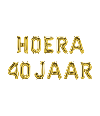 Set Folie Ballonnen - Hoera 40 Jaar Goud