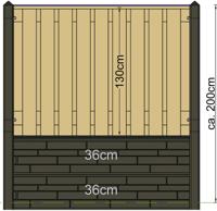 Berton paal Schie wit/grijs tussenmodel met kabeldoorvoer 280 cm Tuindeco - Tuindeco