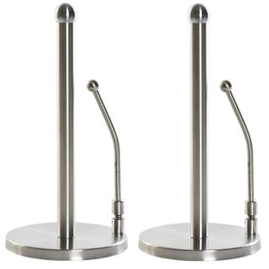 2x stuks keukenrolhouders inox RVS 17 x 35 cm