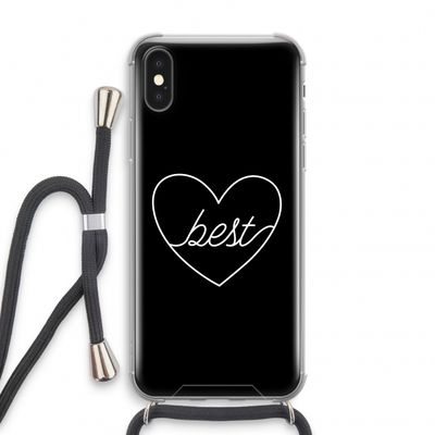 Best heart black: iPhone X Transparant Hoesje met koord