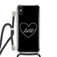 Best heart black: iPhone X Transparant Hoesje met koord