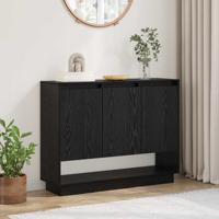 Dressoir met plank met de deur Zwart eiken 97 x 29 x 75 cm Bewerkt hout