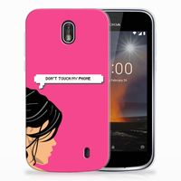 Nokia 1 Silicone-hoesje Woman Don't Touch My Phone - thumbnail