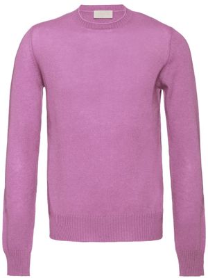 Prada pull en laine à col ras du cou - Rose