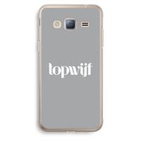 Topwijf Grijs Wit: Samsung Galaxy J3 (2016) Transparant Hoesje