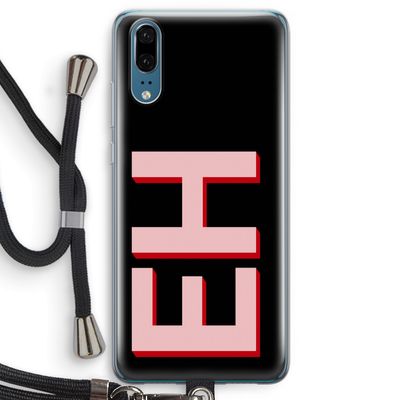 Monogram: Huawei P20 Transparant Hoesje met koord