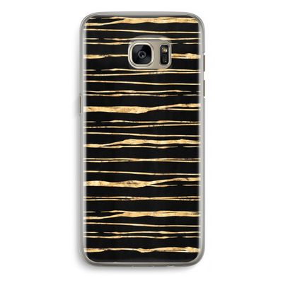 Gouden strepen: Samsung Galaxy S7 Edge Transparant Hoesje