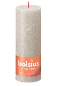 Bolsius Shine Collection  Rustiek Stompkaars 190/68 Sandy Grey - Zandgrijs